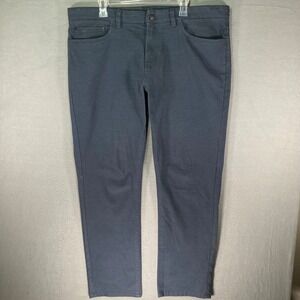 English Laundry Mens 40x32 Flat Front Casual Chinos Pants Navy Blue Cotton Blend